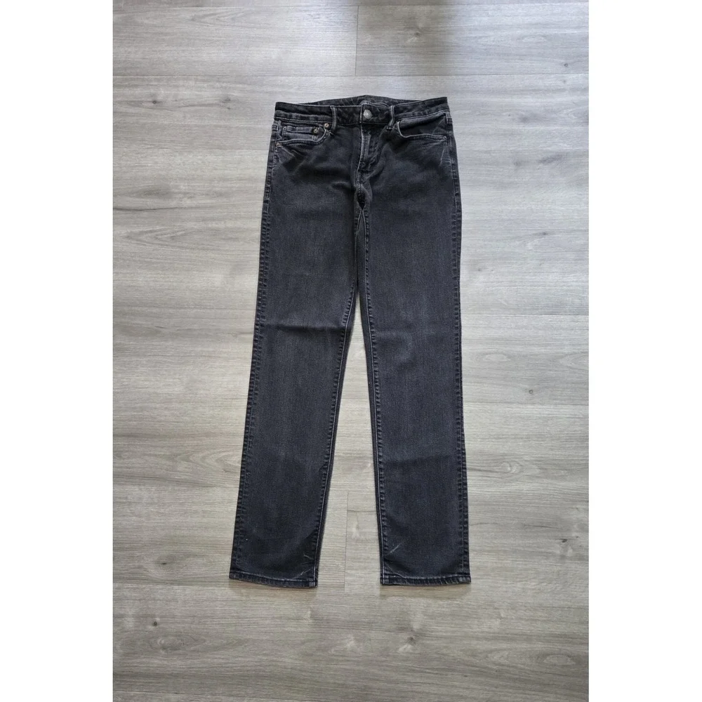 American Eagle Men Jeans Size 31x34 Black Denim Slim Straight Air Flex Plus